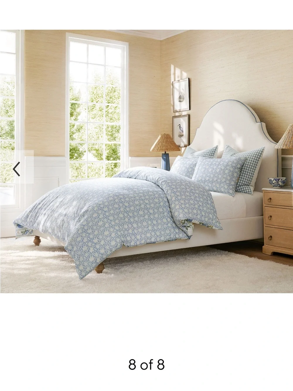 Pottery Barn Krysta Floral Reversible Percale Duvet Cover King